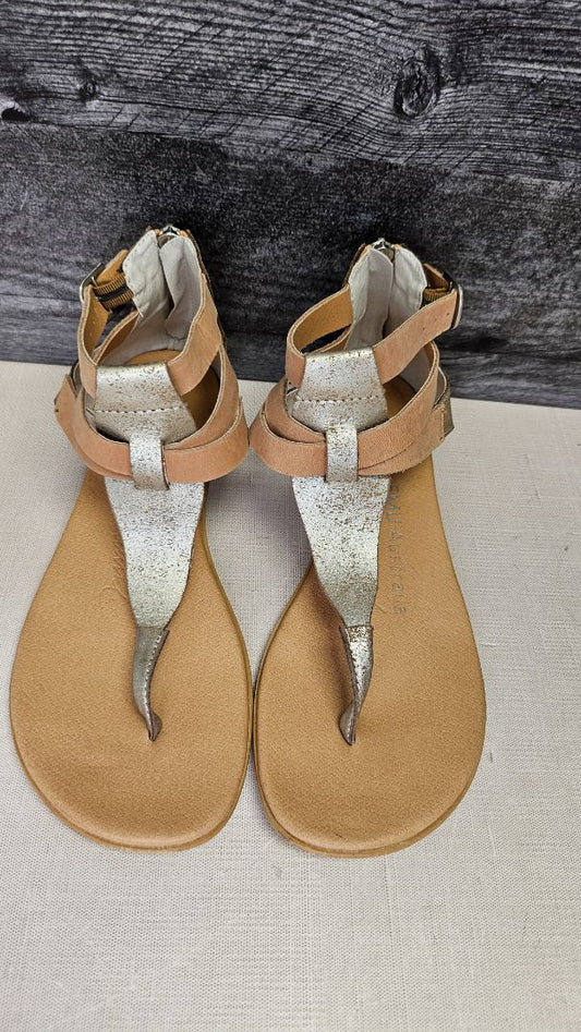 Emu Metallic Leather Thong Sandal (39)