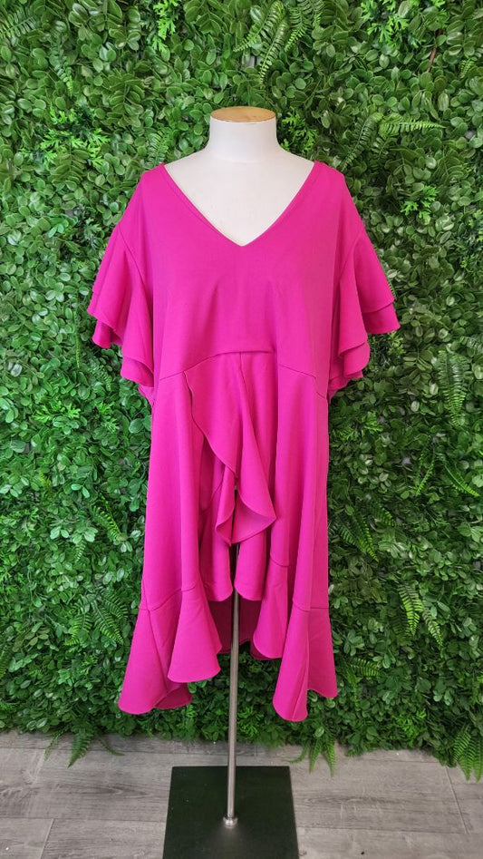 TS Hot Pink Ruffle Tunic Top BNWT (22)