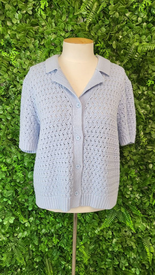 Feather+Noise Blue Knit Top (10-12)