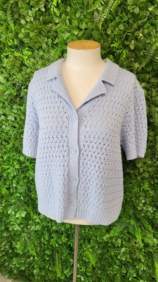 Feather+Noise Blue Knit Top (10-12)