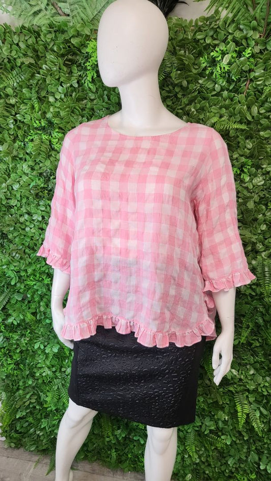 Haven Pink Gingham Top (16)