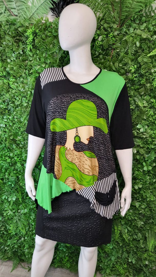 Sabi Print Lady Waiting T-shirt (22)