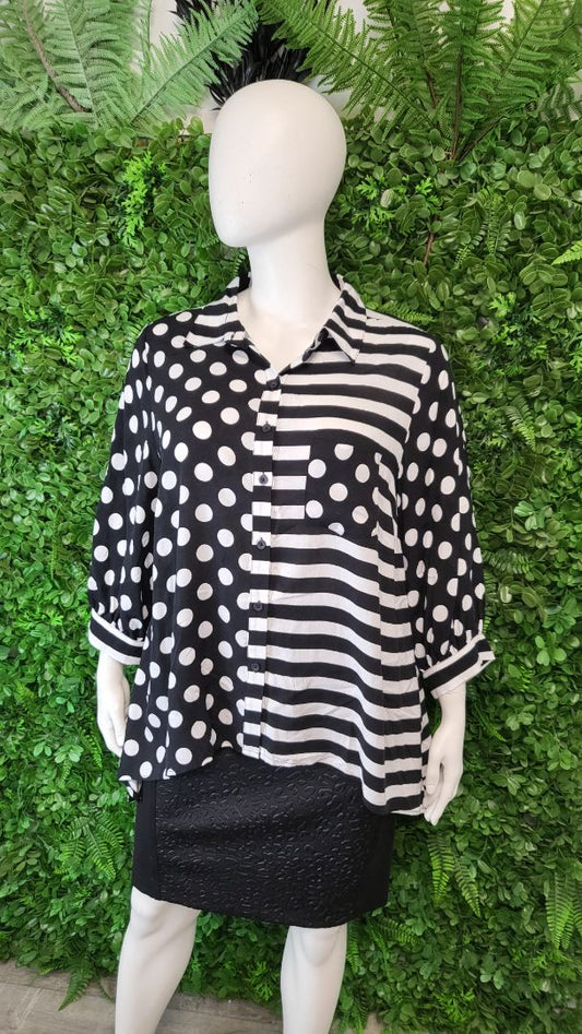 Pretty Basics Black/White Contrast Shirt (18)