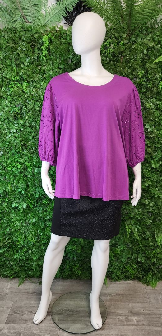 Virtuelle Purple Puff Sleeve Top (24)