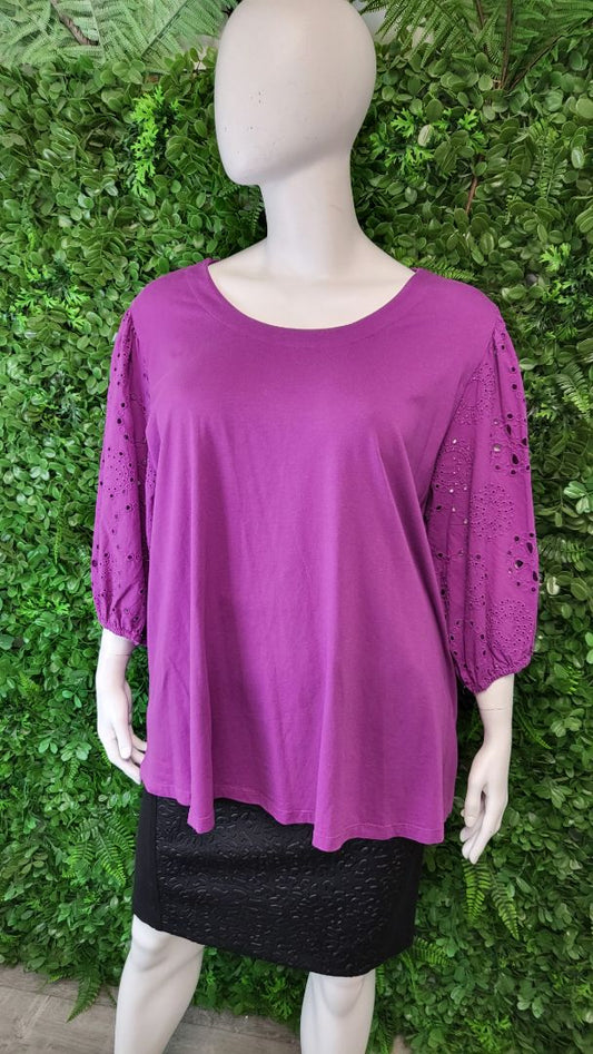 Virtuelle Purple Puff Sleeve Top (24)