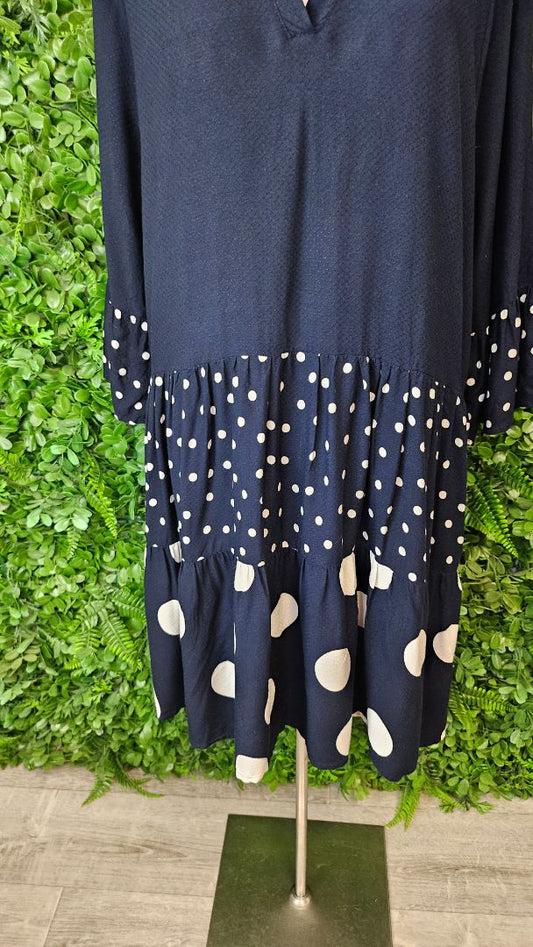 Elm Navy Polka Frill Dress (16)