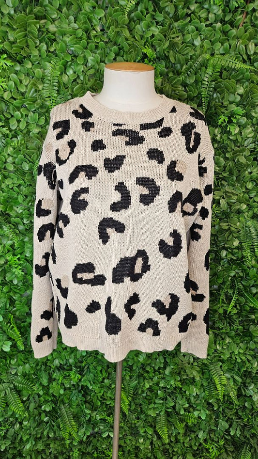 Tuesday Taupe Animal Print Knit (XS-S)
