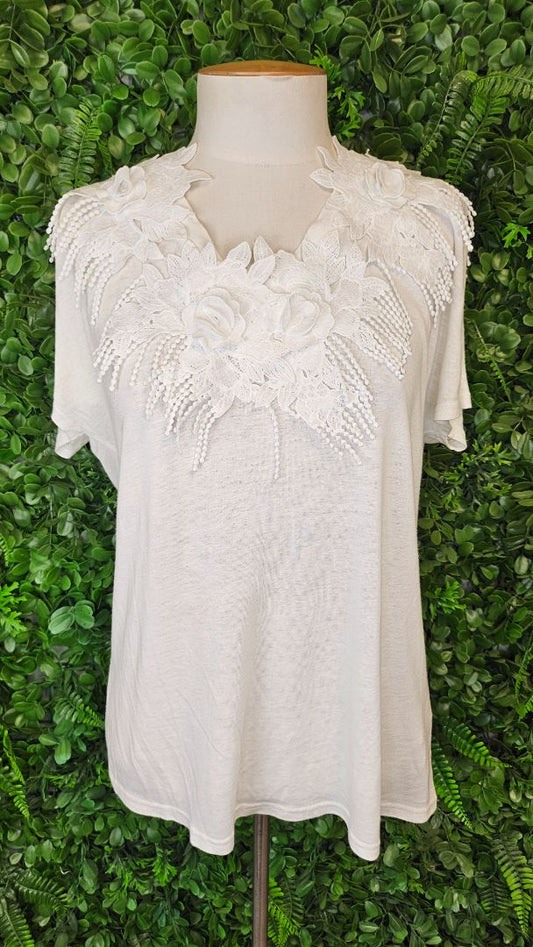 Trelise Cooper Off White Put The Petal On T-Shirt (10)