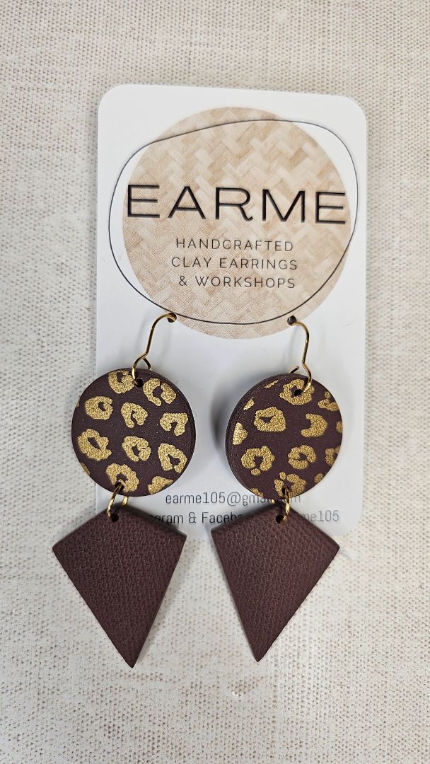 Earme Brown Diamond Shape Earrings BNWT