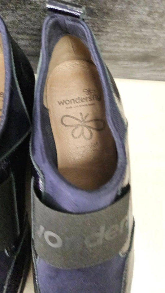 Wonders Navy Slip On Wedge (40)
