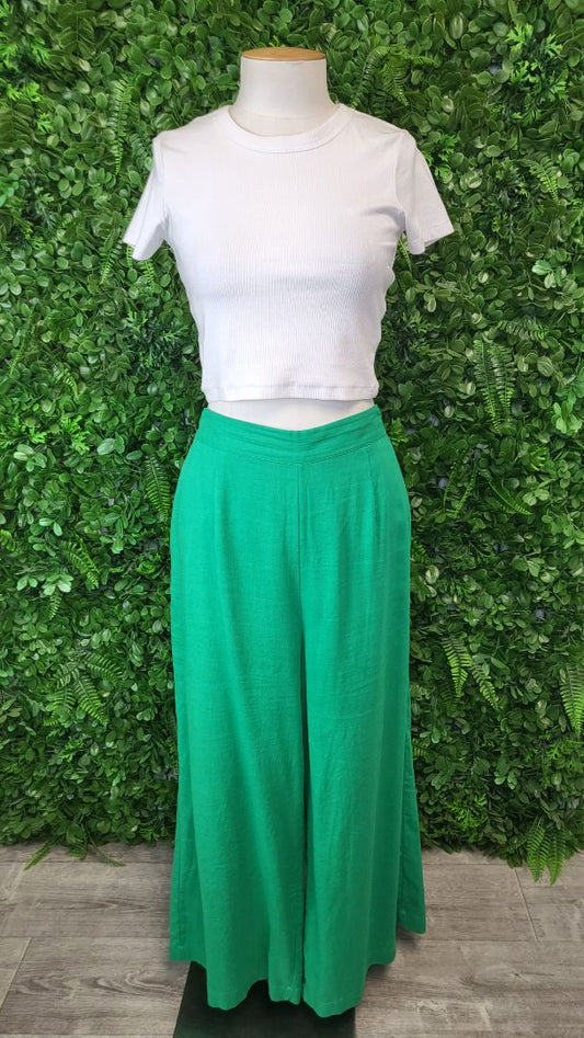Sportsgirl Green Wide Leg Pant (18)