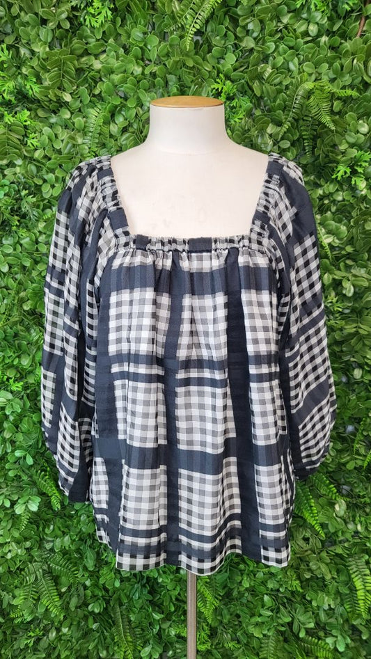 Drama The Label Check Windowpane Top (8-10)