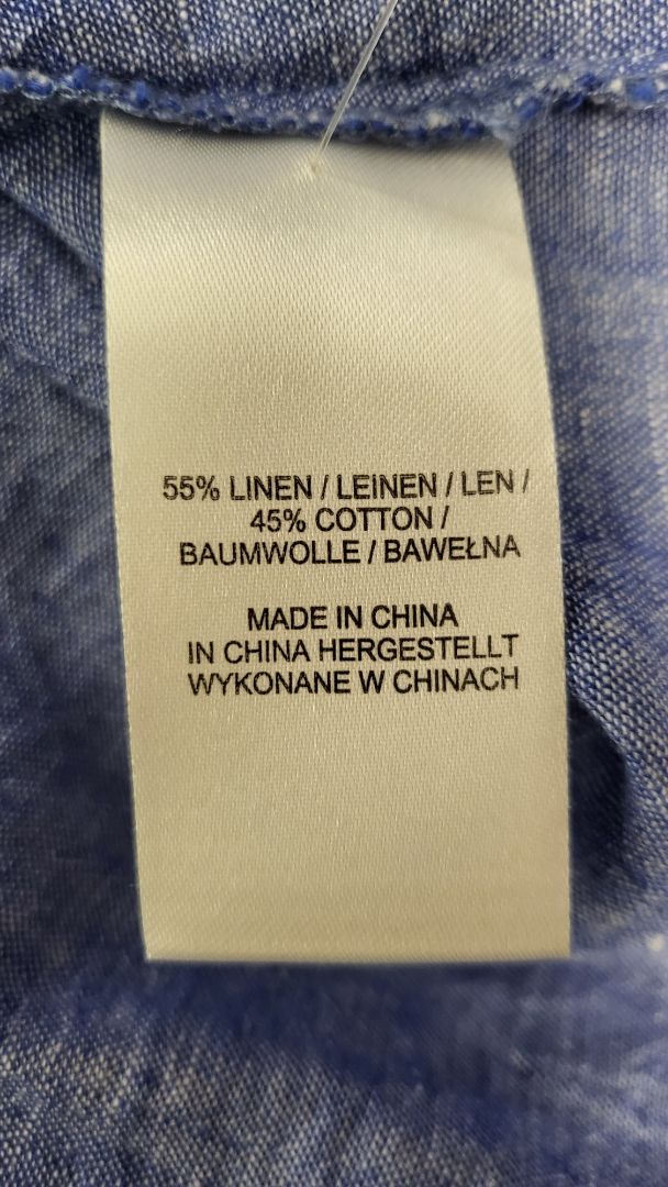 Gharani Strok Blue Linen Blouse (10)