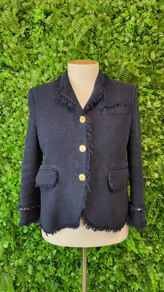 Thom Brown Navy Textured Blazer (6-8)
