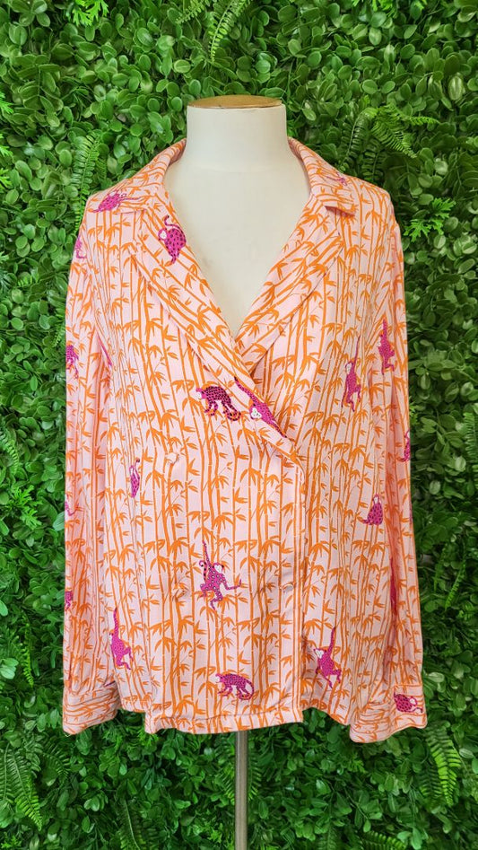 Oliver Bonas Orange Palm Wrap Shirt (12)