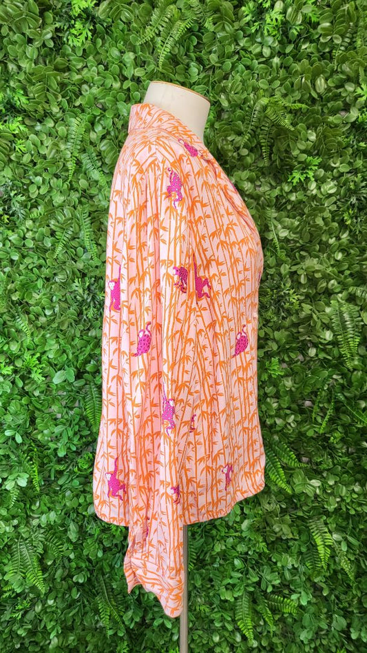 Oliver Bonas Orange Palm Wrap Shirt (12)