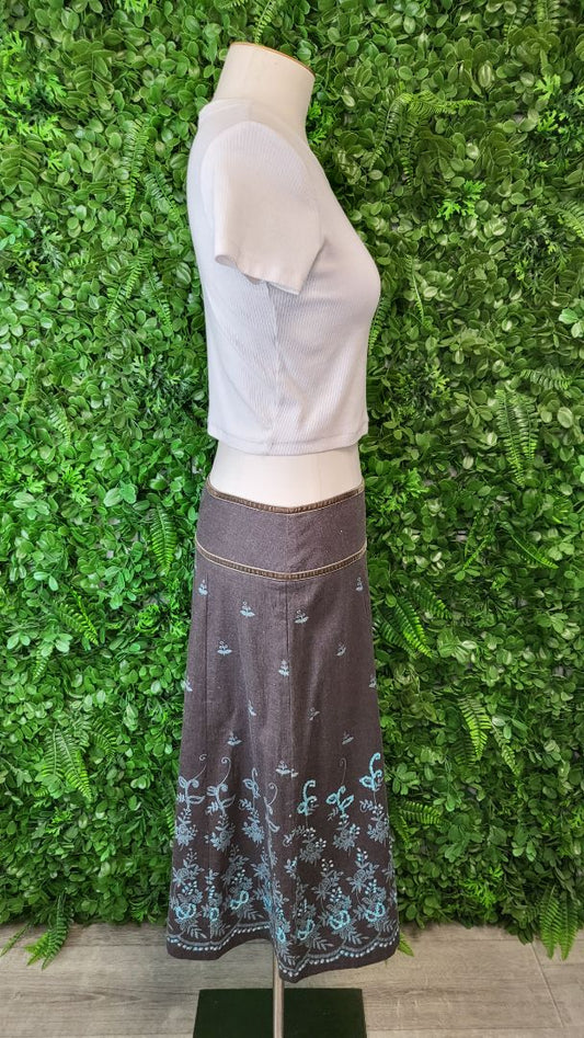 Jacqui E Brown Embroidered Skirt (10)
