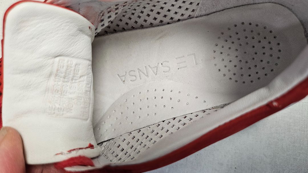 Le Sana Red Perforated Sneaker (39)