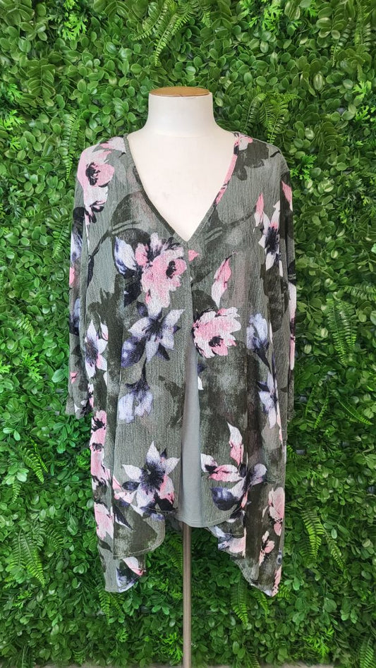TS by Taking Shape Floral Layered Top (18-20)