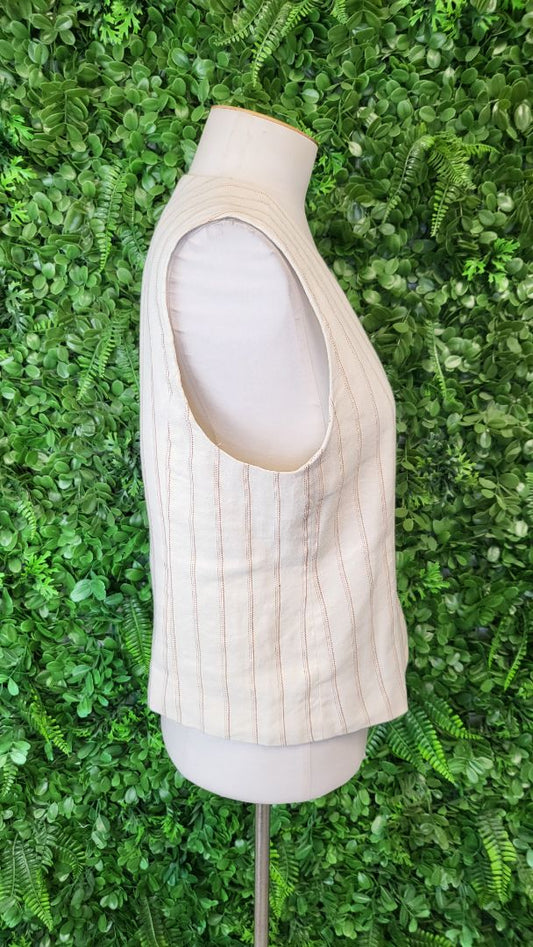 Nice Things Cream Linen Vest (10)