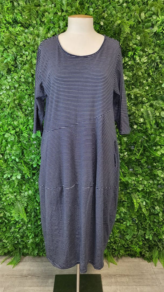 Tirelli Navy Diagonal Dress (16)