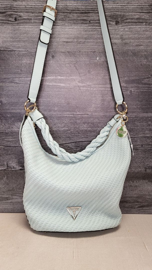 Guess Pale Blue Hassie Bucket Bag (27cmx26x10cm)