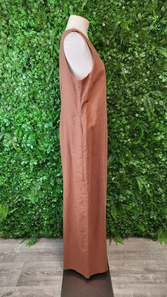 Assembly Label Terracotta Linen Blend Jumpsuit BNWT (14)