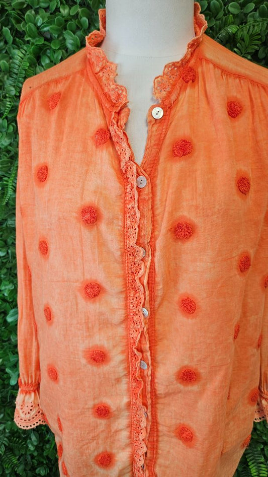 Momento Orange Long Sleeve Blouse (12)
