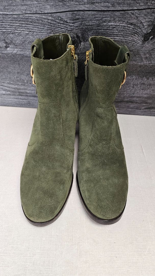 Tory Burch Olive Suede Ankle Boots (9.5)