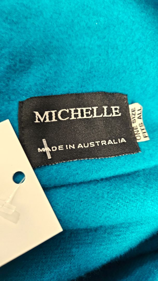 Michelle Aqua Cashmere/Wool Wrap (OSFM)