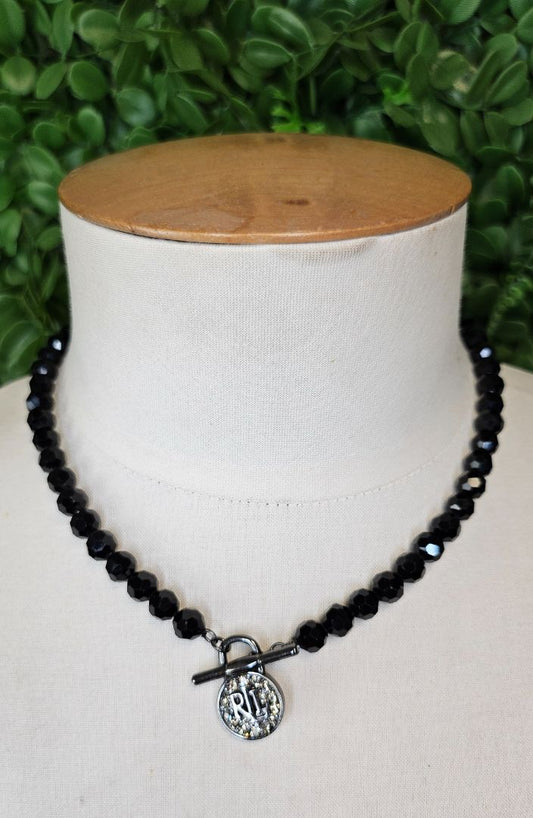 Ralph Lauren Black Jet-Black Bead Necklace