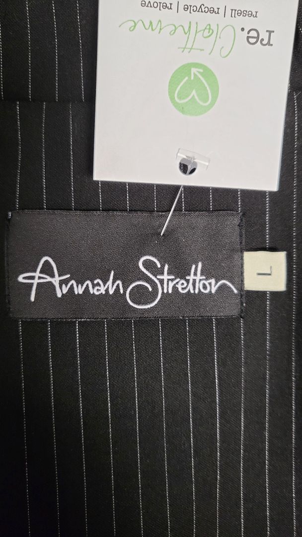Annah Stretton Black Pinstripe Blazer Jacket (14)