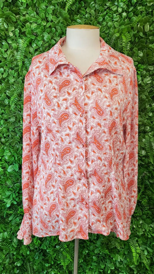 Augustine Orange/Pink Paisley Blouse (12)