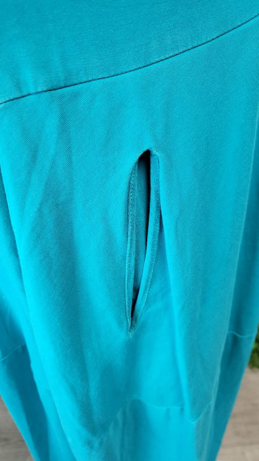 Tirelli Teal Diagonal Seam Dress (14)