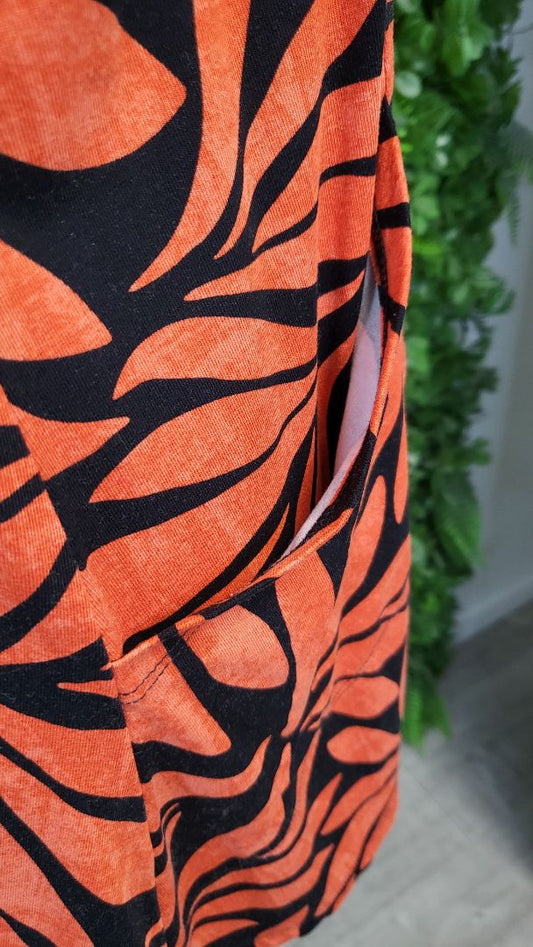 TS Orange/Black Asymmetrical Top (14)