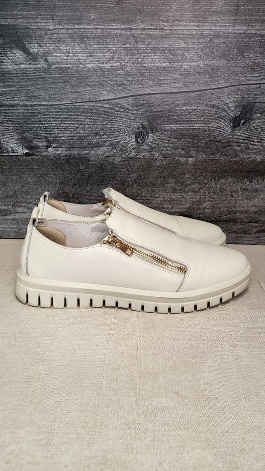 One Trick Pony Ivory Zipped Sneaker (38-38.5)