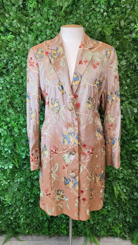 Anika Tan Embroidered Coat (14-16)