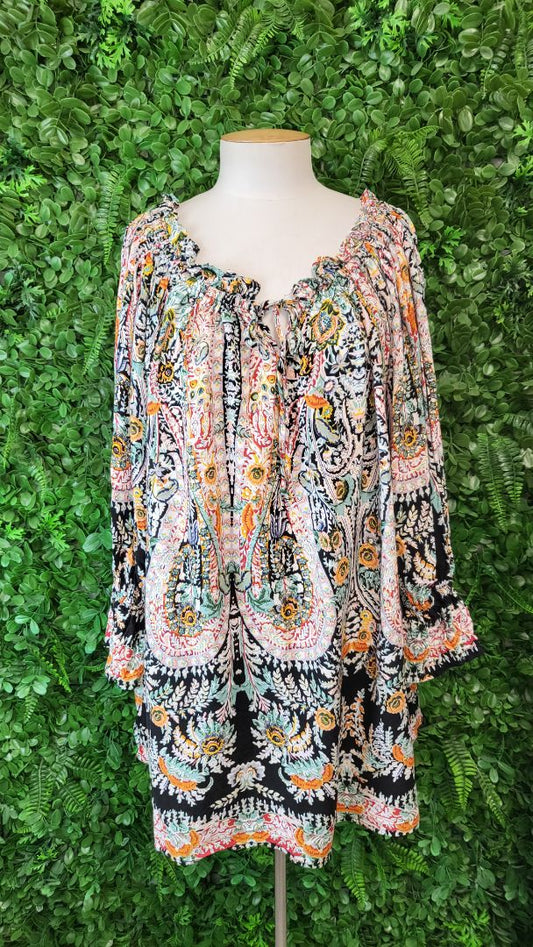Isla-Maree Print Boho Top (18-20)