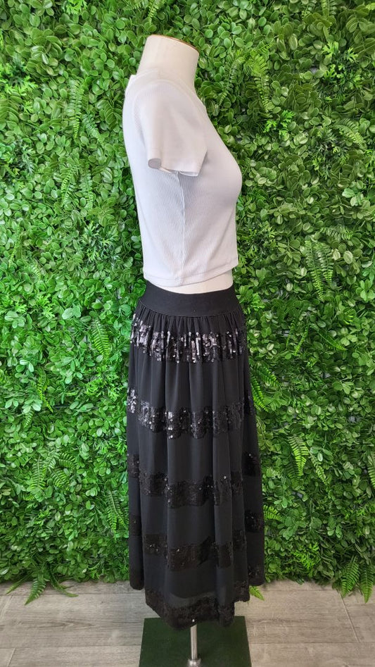 Curate Black Stripe Right Skirt (10-12)