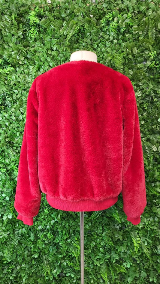 Charlo Red Fluffy Bomber (12)