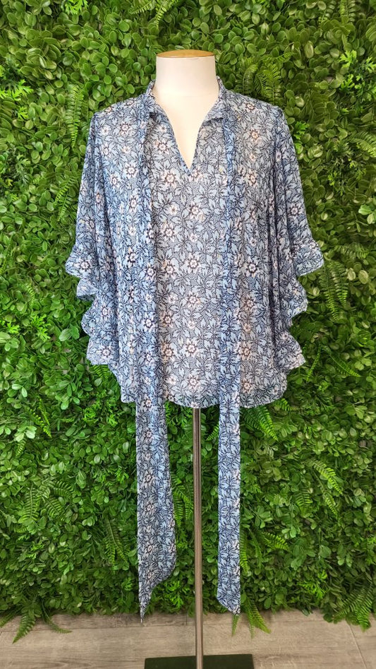 River Island Blue Floral Top (10)