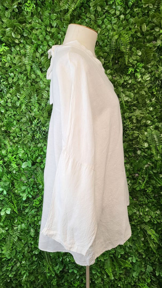 Viola Borghi White Linen Tunic Top (18)