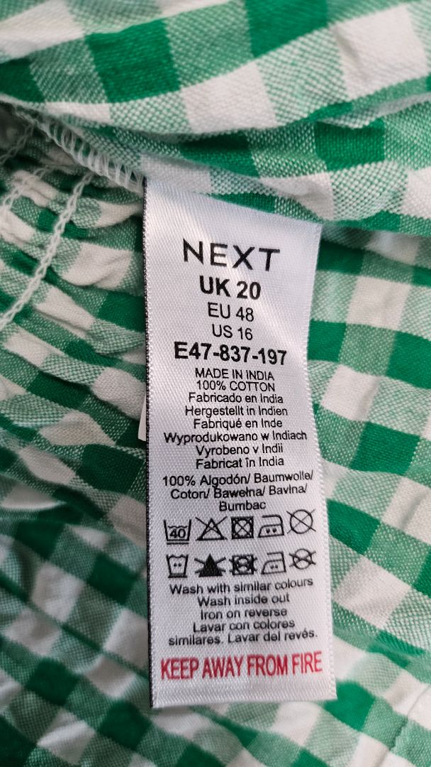 Next Gingham Shirred Top (18-20)