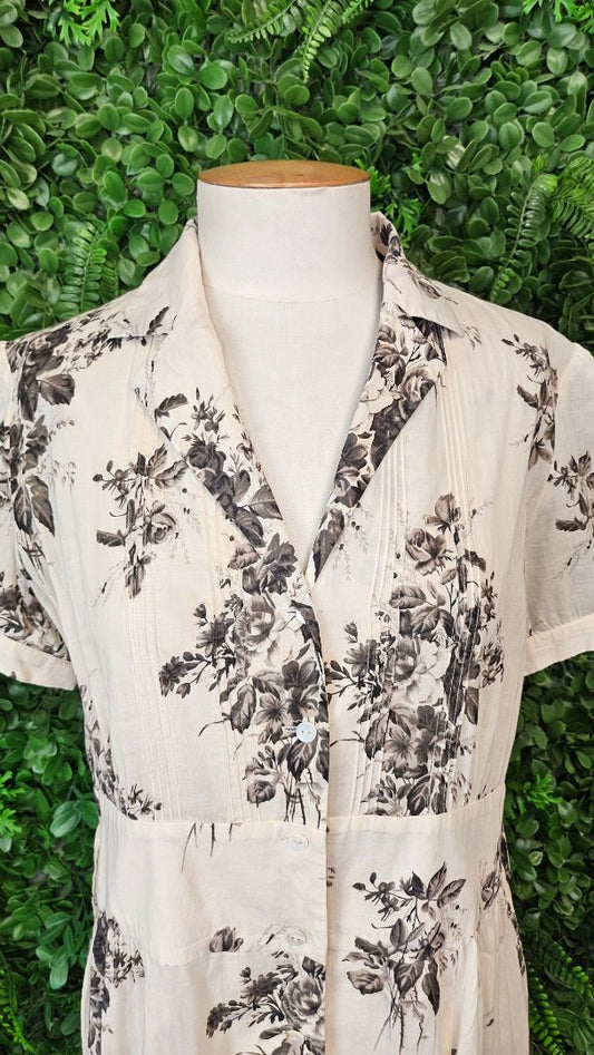 Liz Mitchell Cream Floral Dress (10-12)