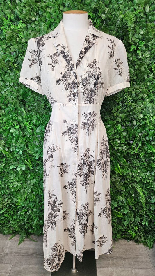 Liz Mitchell Cream Floral Dress (10-12)