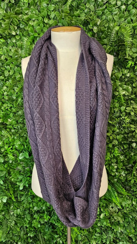 Eb & Ive Charcoal Cable Knit Scarf BNWT