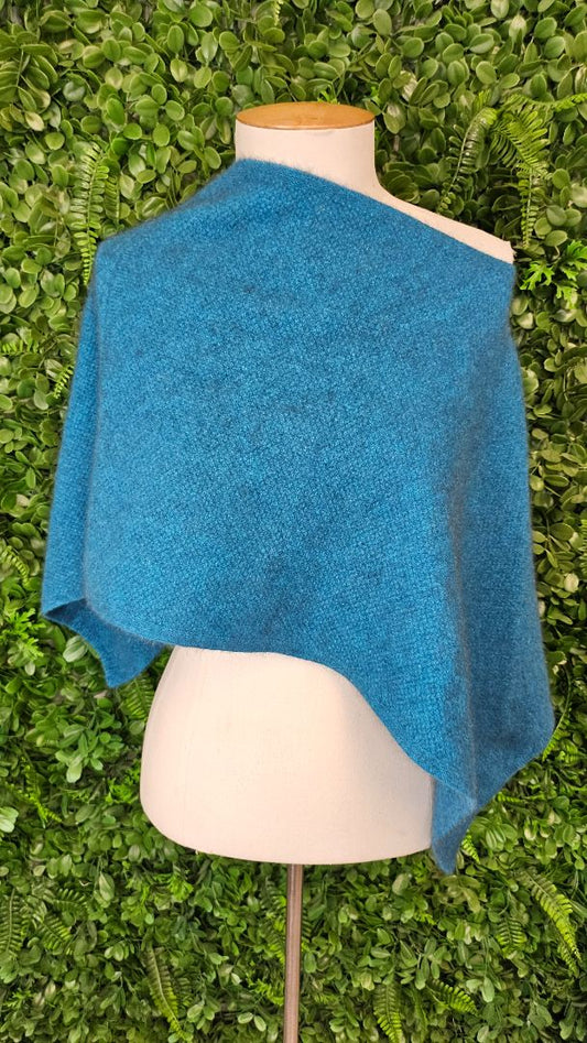 Trilogy Teal/Floral Merino Possum Shrug (8-10)