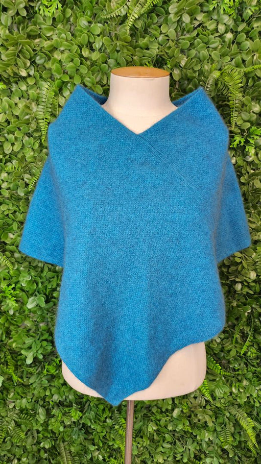 Trilogy Teal/Floral Merino Possum Shrug (8-10)