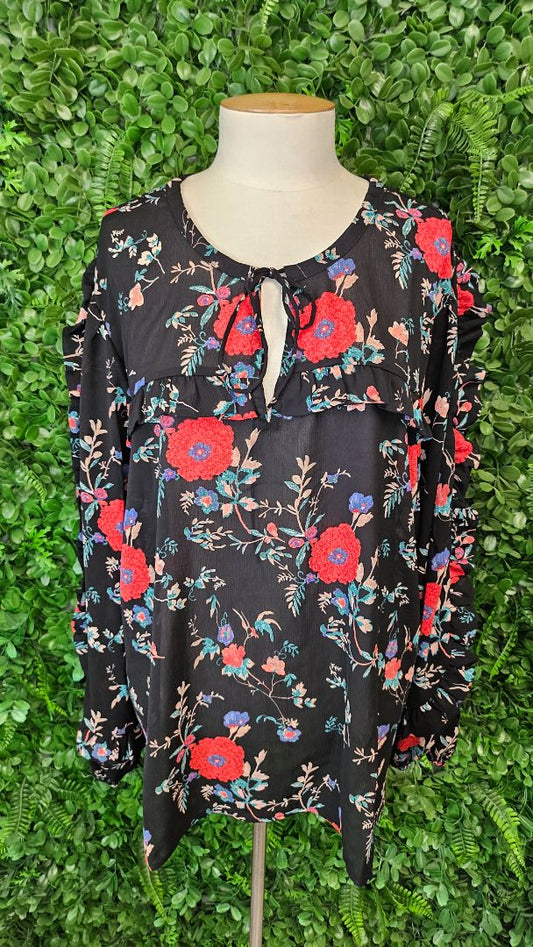 Gloss Black Floral Top (18)