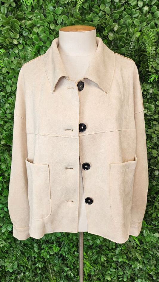 Pretty Garden Cream Suedette Jacket BNWT (14-16)